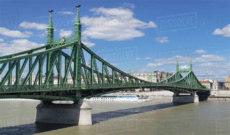 Liberty Bridge Danube River And Pest Budapest Hungary Europe