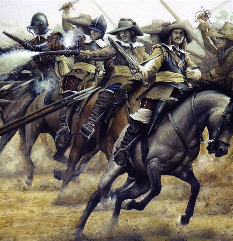 Charging Parliamentarian Cavalry War Art Historical Warriors Thirty