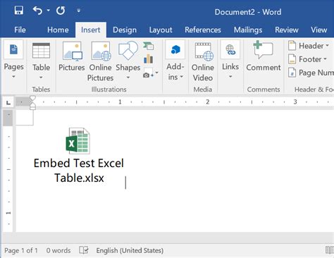How To Insert Excel Table In Word Document Webnots