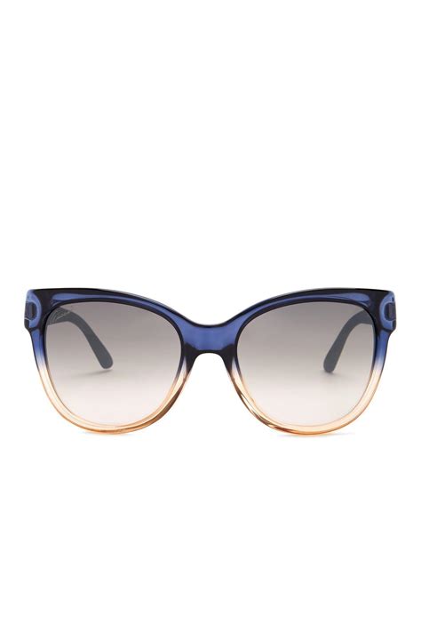 gucci women s cat eye 55mm acetate frame sunglasses in blue lyst