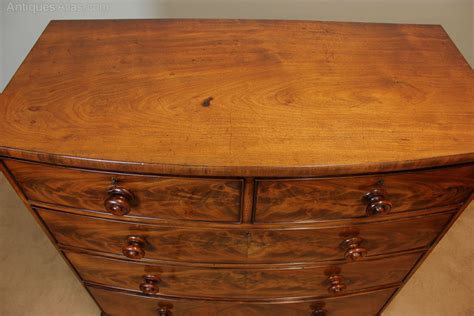 Victorian Mahogany Bow Front Chest Drawers Antiques Atlas