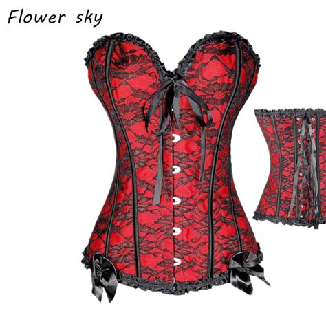 sexy lace up boned overbust corset bustier top waist cincher shaper corsetlet espartilho x plus