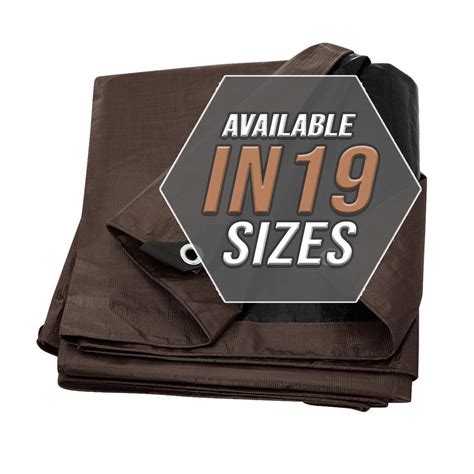 Tarp Cover Brownblack Heavy Duty 20 Mill Thick Material Waterproof 30