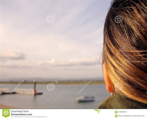 Girl Gazing The Horizon Stock Image Image Of Faro Scenic 105983253