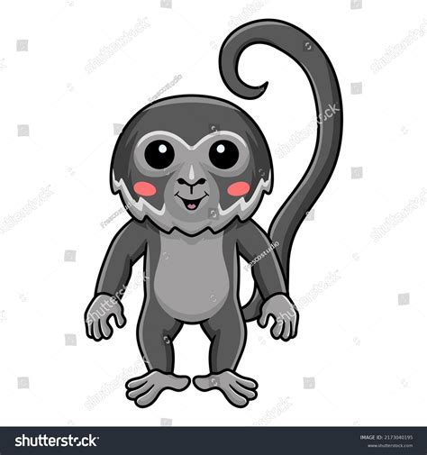Cute Black Spider Monkey Cartoon Standing Stock Vector Royalty Free