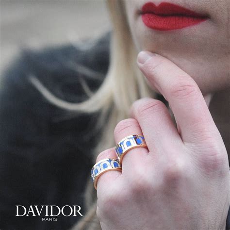 Larc De Davidor Gm Rings In 18k Yellow Gold With Riviera Lacquered