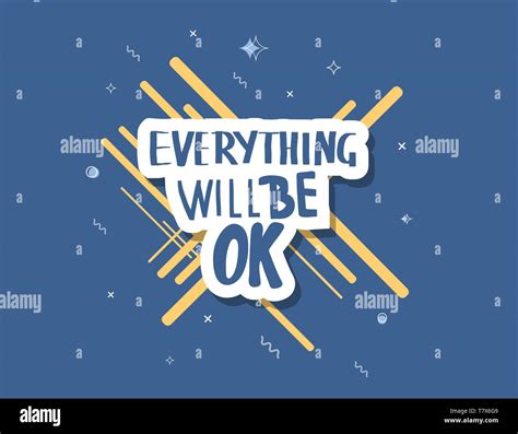 Everything Will Be Ok Handwritten Lettering Poster Vector Template