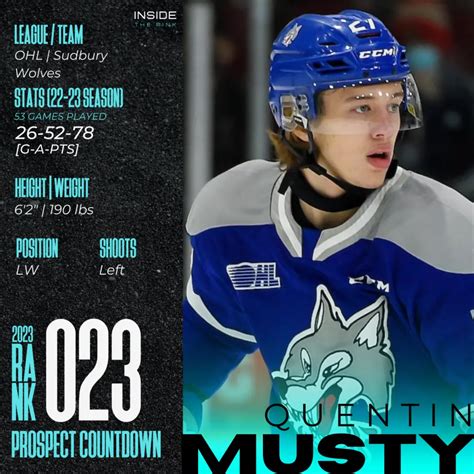 Prospect Profile Quentin Musty Inside The Rink