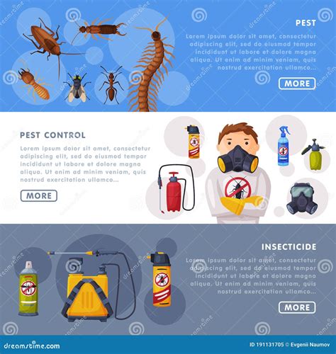 Pest Control Service Landing Page Templates Set Detecting And