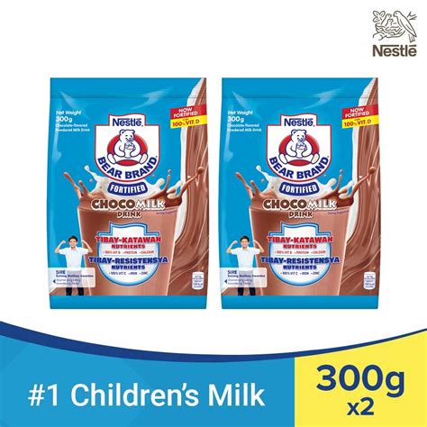 Bear Brand Fortified Choco Powdered Milk Drink 300g Pack Of 2 Lazada Ph