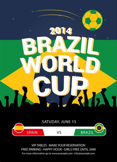 the brazil world cup poster is shown with people in silhouettes and soccer ball on it
