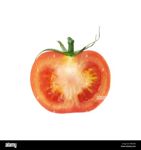 Tomato Cross Section Cut Isolated Stock Photo Alamy