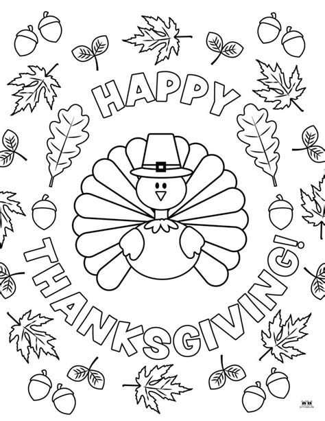 Happy Thanksgiving Coloring Pages 20 Free Printables Printabulls
