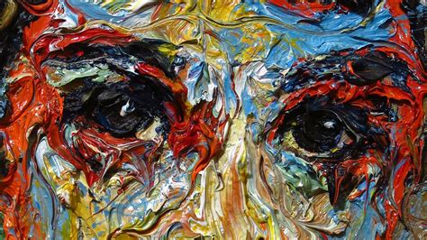 X1119 Original Oil Painting 3d Face Contemporary Impressionist Art