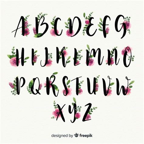 Download Beautiful Alphabet With Flowers For Free Lettering