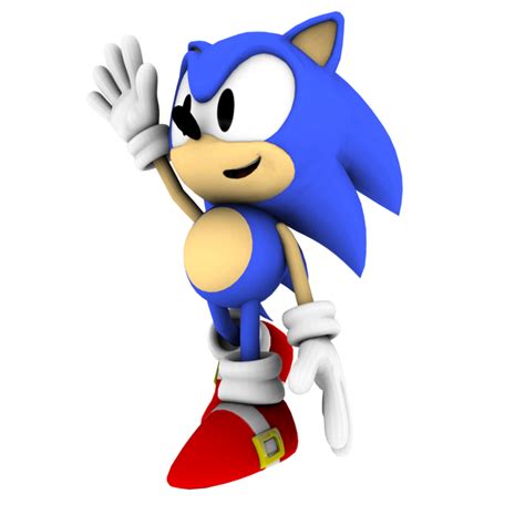3d Classic Sonic The Hedgehog Waving By Mike9711 Sonic
