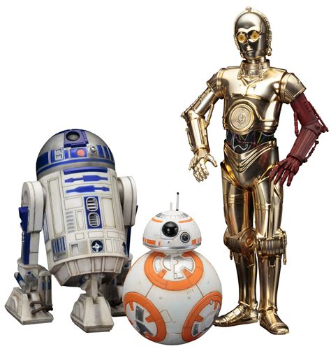 Star Wars The Force Awakens C 3po And R2 D2 With Bb 8 Artfx Figure Set