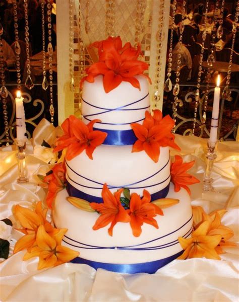 Blue And Orange Wedding Cakes Wedding And Bridal Inspiration