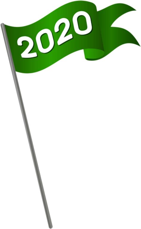 2020 Green Waving Flag Png Clipart 2020 Green Clipart Transparent Png