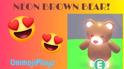 Making A Neon Brown Bear Roblox Adopt Me Youtube