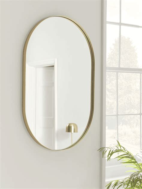 Slim Frame Oval Mirror Soft Gold