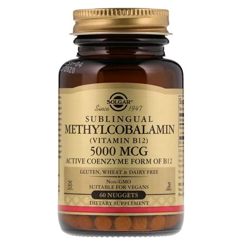 Solgar Sublingual Methylcobalamin Vitamin B12 5000 Mcg 60 Nuggets