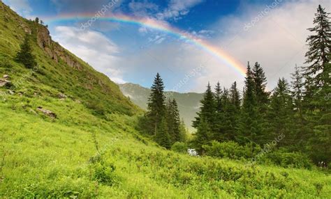 Rainbow Over Forest Stock Photo By ©muha04 1619940