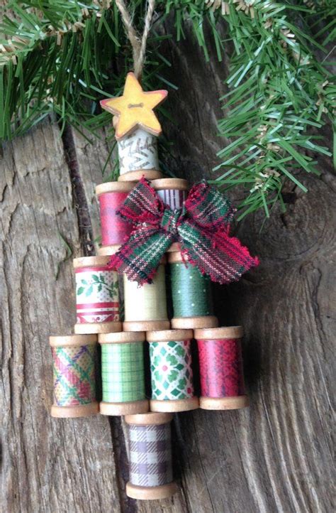 Wooden Christmas Ornament Wooden Spool Ornament Christmas Time