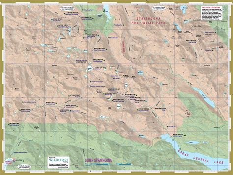 South Strathcona Provincial Park Maptopographic Trail Mapsheet Wild