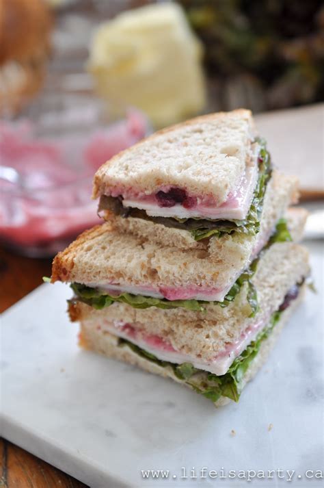 Easy Turkey Sandwiches With Cranberry Mayo Life Is A Party