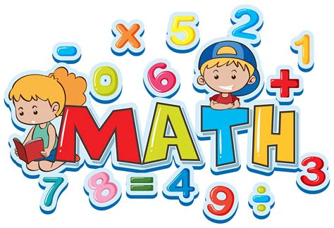 Design De Fonte Para A Palavra Matemática Com Muitos Números E Crianças