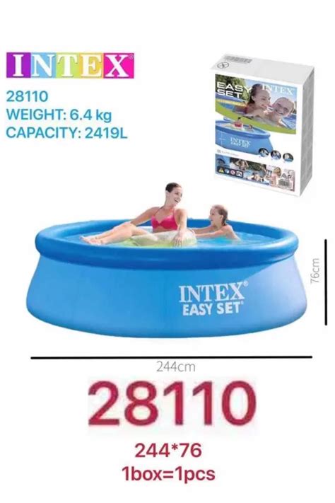 Bea Original Intex Swimming Pool Easy Set Pool 8ft X 30in 244m X 76cm