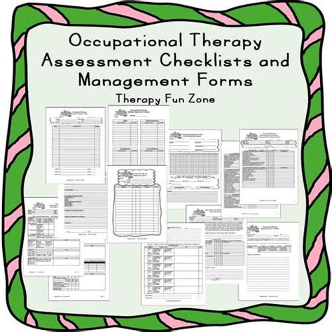 Ot Checklists And Management Forms Therapy Fun Zone Occupational