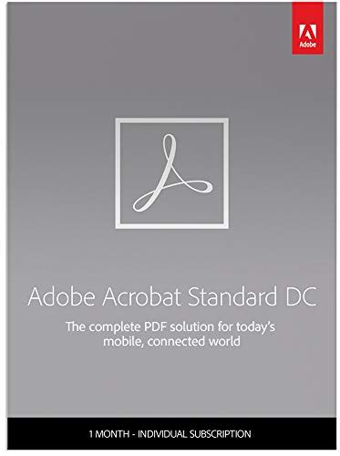 Buy Adobe Acrobat Standard Dc Create Edit And Sign Pdf Documents Month Subscription With