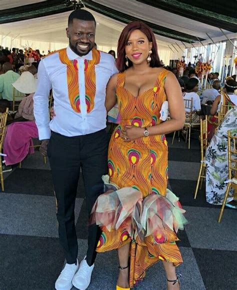 Clipkulture South African Couple In African Print Traditional Wedding