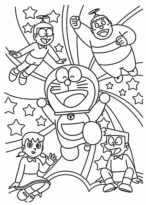 21 Gambar Mewarnai Doraemon Untuk Anak Anak