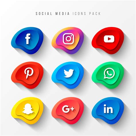 Social Media Icons 3d Svg Bundle Social Network 3d Social Etsy Uk