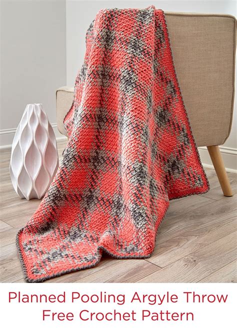 Planned Pooling Argyle Throw Or Blanket Free Crochet