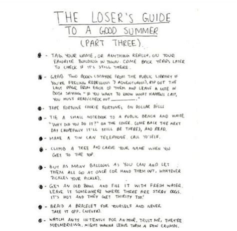 A Loosers Guide To A Good Summer