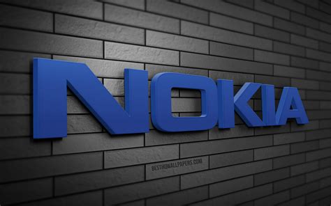Download Wallpapers Nokia 3d Logo 4k Gray Brickwall Creative Brands