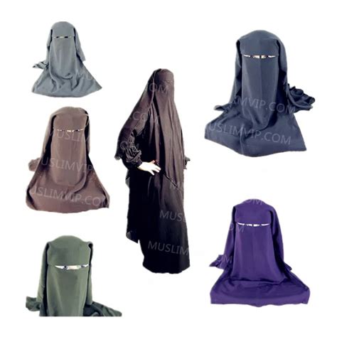 Traditional 3 Layers Fancy Islamic Niqab Hijab Muslim Veil Face Cover In Womens Scarves From