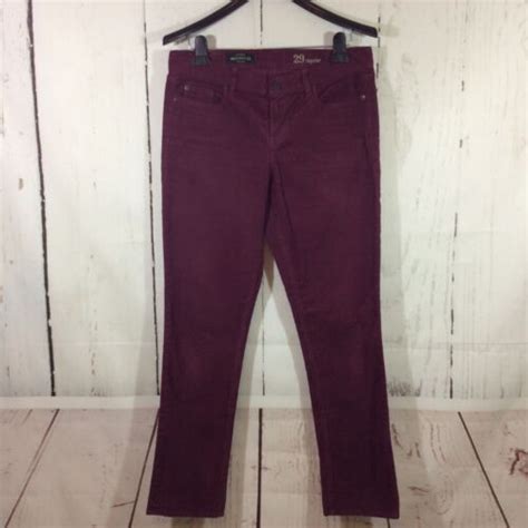 J Crew Womens Matchstick Corduroy Pants Size 29 Burgundy Pockets Ebay