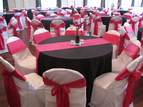Chair Sash Satin Hot Pink Weddings Pink Black Weddings Wedding Set Up