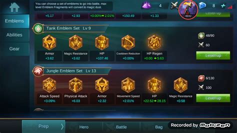 Untuk mengakses ranked match, minimal kamu sudah harus level 8 dan punya setidaknya 5 hero, geng. Mobile Legends Emblems Level 1-23 - YouTube