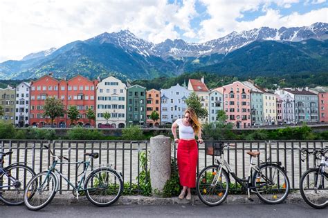 Colourful Houses Along The Inn River In Innsbruck Austria Innsbruck