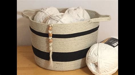 How To Make Large Cotton Rope Storage Basket Youtube