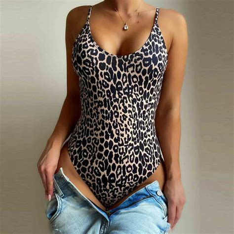 Cethrio String Swimwear For Womens 2023 Sexy High Breast Contrast Printed Bikini Set One Piece