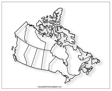 Printable Blank Map Of Canada Outline Map Of Canada Pdf