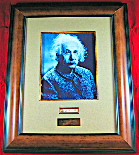 Albert Einstein Framed Cut Signature And Picture Memorabilia Center