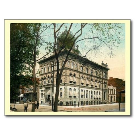 Library Hoboken New Jersey 1910 Vintage Postcard Zazzle Vintage